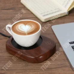El-elektrisk kaffevärmare - TD® - 3 hastigheter - Termostat - 20W - Elegant trädesign