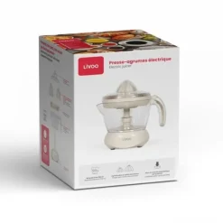 Eläktrisk citruspress - LIVOO - DOD131C - 25 W - 1 stor kon och 1 liten kon - 700 ml - Benvit