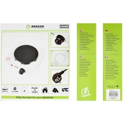 Enkel kokplatta vit 1000W