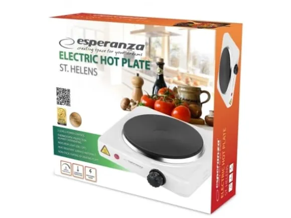 Esperanza ST. HELENS - Elektrisk kokplatta - 1 kW - vit