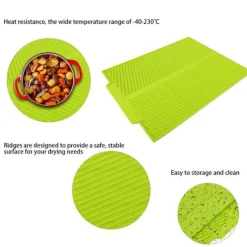 Extra stor diskmatta av premium värmebeständig silikon (grön)