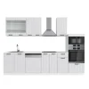 Fame-Line kök, 300 cm med högskåp, PT Marble, Country vit/vit, Vicco