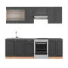 Fame-Line kök, 240 cm, PT Antracit, Country Antracit/Golden Oak, Vicco