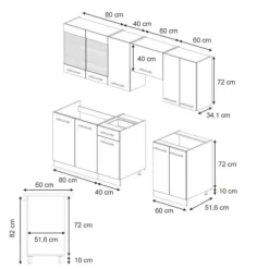 Fame-Line kök, 240 cm, PT Antracit, Country Antracit/Golden Oak, Vicco