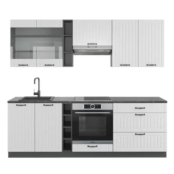 Fame-Line kök, 235 cm, PT Antracit, Stuga vit/antracit, Vicco