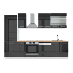 Fame-Line kök, 300 cm, PT Ek, Blank antracit/vit, Vicco