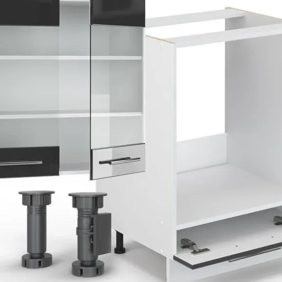Fame-Line kök, 300 cm, PT Ek, Blank antracit/vit, Vicco