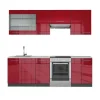 Fame-Line kök, 240 cm, PT Marble, Bordeaux högglans/antracit, Vicco