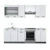 Fame-Line kök, 240 cm, PT Marble, Stuga vit/antracit, Vicco
