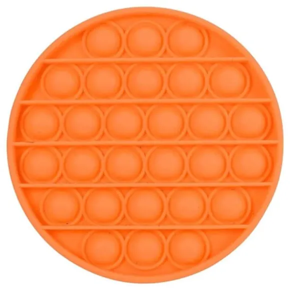 Figet Toy Silikonform Chokladform Pop it Rund, Figet Toy Orange