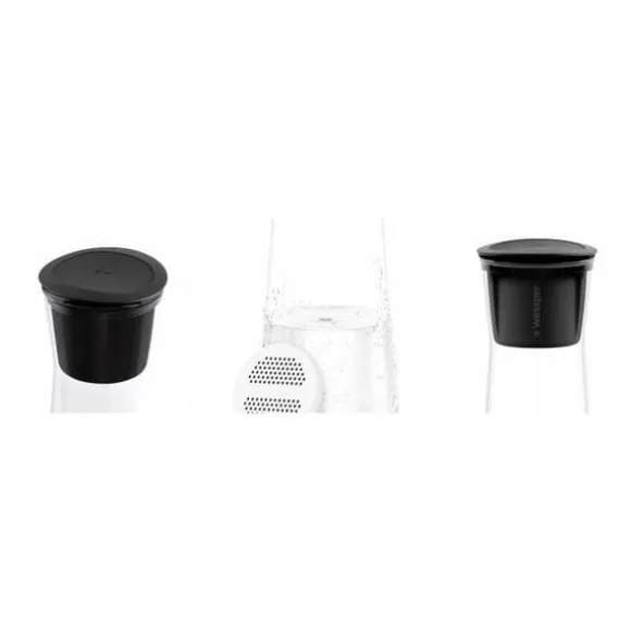 Filtreringskaraff - Wessper - K1 BOROSILIKAT Actitex™ - Borosilikatglas - 1L - Svart
