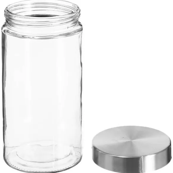 5five - glasburk med lock i rostfritt stål "nixo" 1,7l