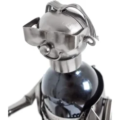 Flaskhållare - HENRY BRUBAKER - Motorcyklist - Skulptur i Metall - Presentidé - 38cm x 45cm x 16cm
