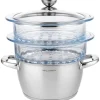 Florina ångkokare SATINA 20CM INOX 3-PIECE (2.5L POT, 2X 1.9L GLASS POT, LID)