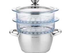 Florina ångkokare SATINA 20CM INOX 3-PIECE (2.5L POT, 2X 1.9L GLASS POT, LID)