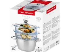 Florina ångkokare SATINA 20CM INOX 3-PIECE (2.5L POT, 2X 1.9L GLASS POT, LID)