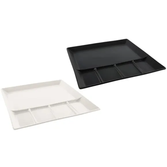 Fondueplatta 24,5 x 24,5 cm svart eller vit