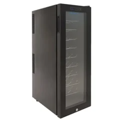 Fristående Vin Kyl, 30 Flaskors Kapacitet, Justerbar Temperatur, LED Display,svart