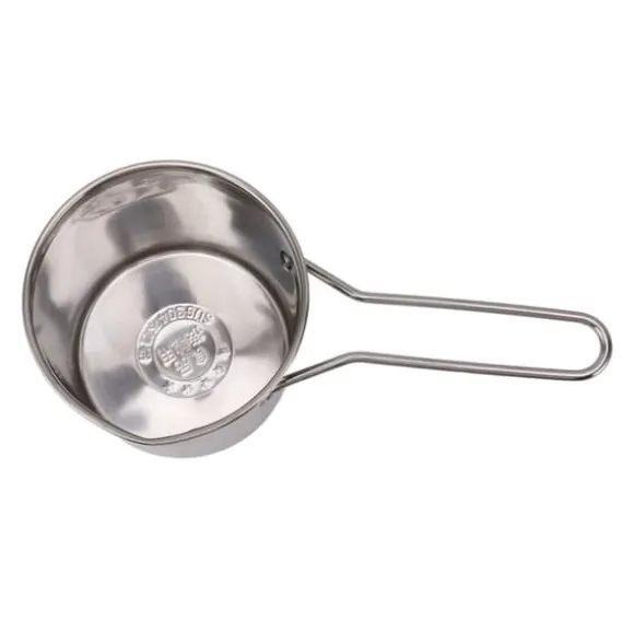 Fritöspanna i rostfritt stål Högtemperaturbeständig oljebesparande Bärbar minimetallfritöspanna med långt handtag 4-delat set