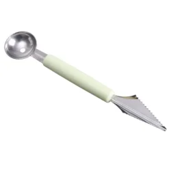 Fruit Ball Digger Dubbelhuvud Rostfritt stål Fruktgrävarsked Dubbelsidig frukt Melon Ballersked Vattenmelon Digger Glasssked Nordic Green