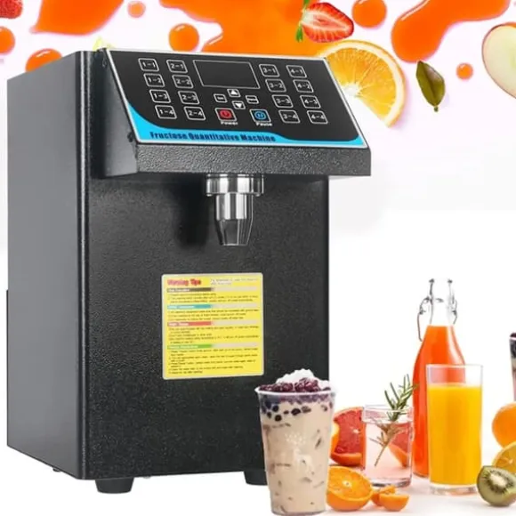 Fruktosdoserare - Automatisk doseringsmaskin - Kapacitet 7,5 l - Effekt 450 W - Rostfritt stål - För mjölk, te, kaffe - Svart