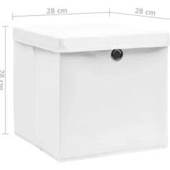 Förvaringslådor - Living Förvaringslådor med lock 10 st 28x28x28 cm vit