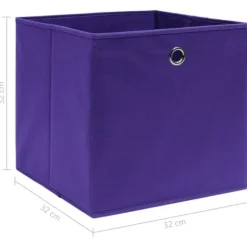 Förvaringslådor 4 st lila 32x32x32 cm tyg - Förvaringslåda - Förvaringslådor - Home & Living