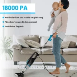 Fuleadture R3S Blue 2-i-1 Sladdad Stavdammsugare med HEPA-Filter för Handhållen och Golvrengöring