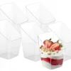 Fyrkantiga behållare för desserter 50 ml plast 24 stycken