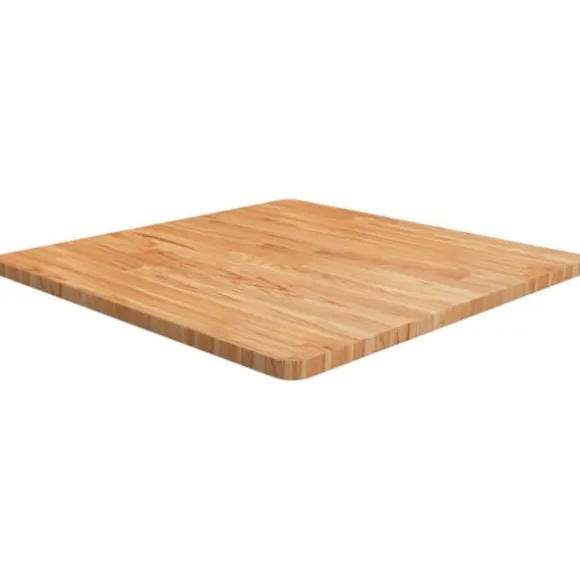 Fyrkantig bordsskiva i massivt ekträ - Hållbar & lättskött | Färg: Ljusbrun | Storlek: 70x70x2,5 cm
