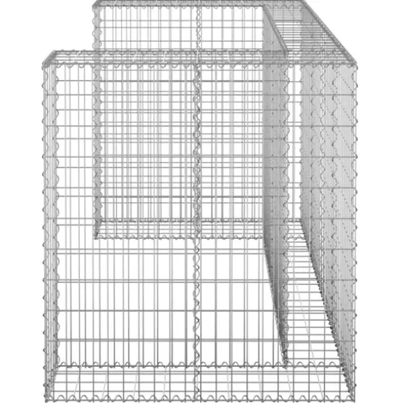 Gabionmur för soptunnor galvaniserat stål 180x100x110 cm