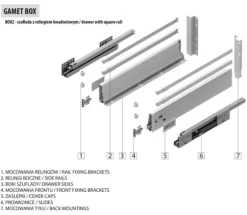 GAMET BOX2 låda, fyrkantig skena, hög, vit, 550 mm