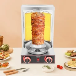 Gas Shawarma-maskin, 572 °F max temperatur, 3KW effekt, rektangulär form, naturgas typ, 26,45 lbs vikt