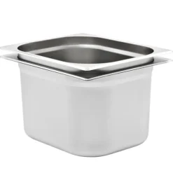 Gastronormkantiner 2 st GN 1/2 - Staplingsbar rostfritt stål | Färg: Silver | Storlek: 200 mm