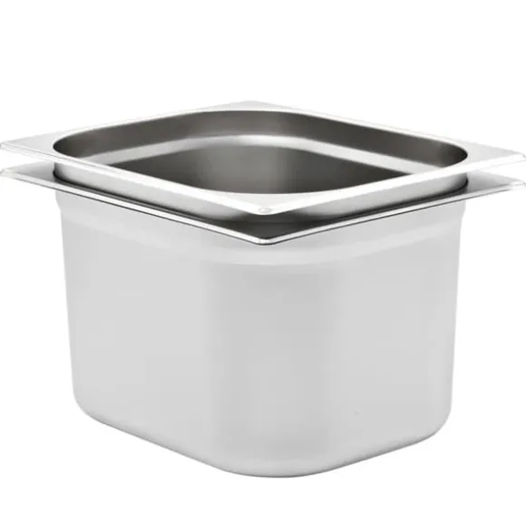 Gastronormkantiner 2 st GN 1/2 - Staplingsbar rostfritt stål | Färg: Silver | Storlek: 200 mm
