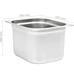 Gastronormkantiner 2 st GN 1/2 - Staplingsbar rostfritt stål | Färg: Silver | Storlek: 200 mm