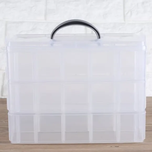 Genomskinlig Plast Smyckenspärla Förvaringslåda Container Craft Organizer Case Tool