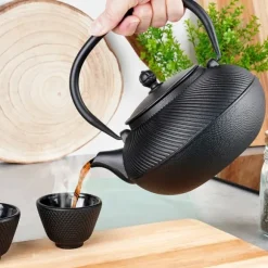 Gjutjärn vattenkokare tekanna tekanna infuser med sil för örtte 1L