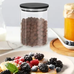Glasbehållare för lösa produkter med lock och försegling 600 ml