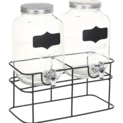 Glasbehållare 2 st med stativ 2 x 4 L