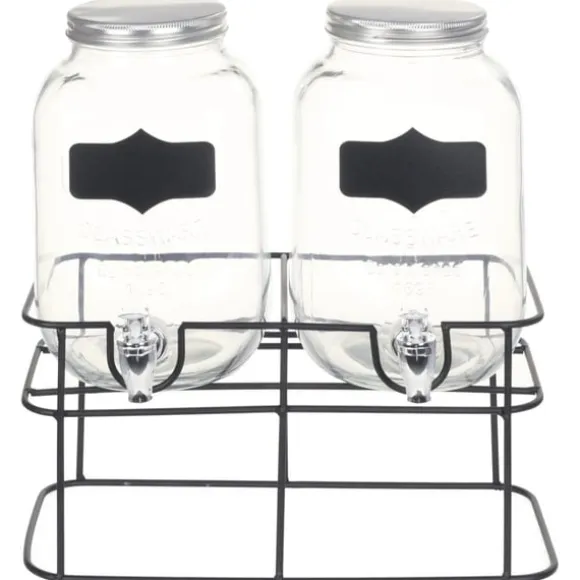 Glasbehållare 2 st med stativ 2 x 4 L
