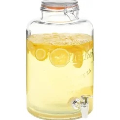 Glasbehållare XXL med tappkran 8 L - Vintage Vattenbehållare | Färg: Transparent | Storlek: 8 L