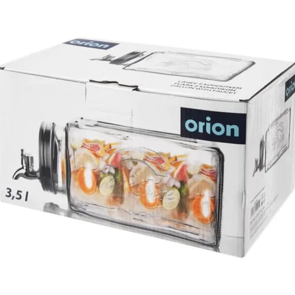 Glasburk för drycker med kran, horisontell dispenser för kylskåp, 3,5L, ORION 143792