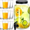 Glasburk med kran 3,2 l + 12 glas 200 ml