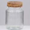 Glasburk med trälock, ca 1000 ml