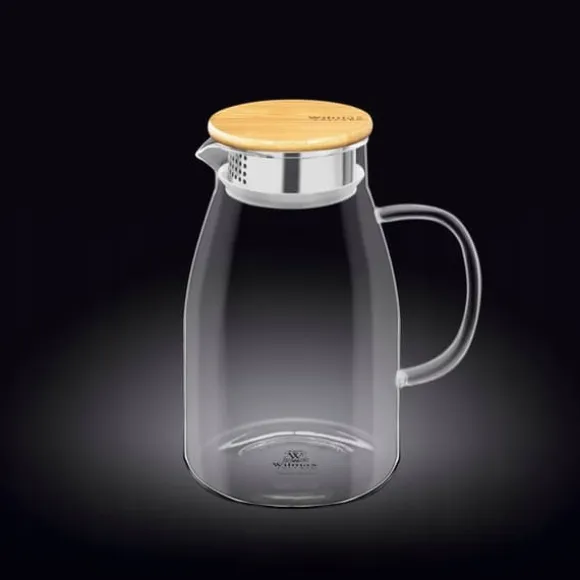 Glaskanna för drycker med bambulock Wilmax 1,9L