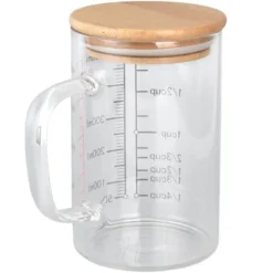Glasmätkopp V-format munstycke Klarskala Komfortabelt grepp Borosilikatglas kaffekoppar 500 ml