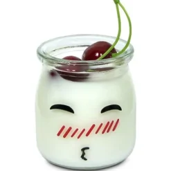 Glaspuddingburk med yoghurt, 10 st 100 ml söta ansikten med PE-lock, lämplig för sylt, honung, bröllopspresent