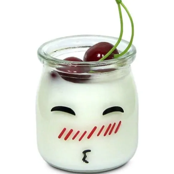 Glaspuddingburk med yoghurt, 10 st 100 ml söta ansikten med PE-lock, lämplig för sylt, honung, bröllopspresent