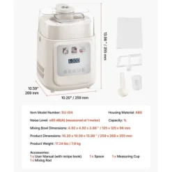 Glassmaskin 1 liter, Automatisk med Inbyggd Kompressor, Ingen Förfrusning Krävs